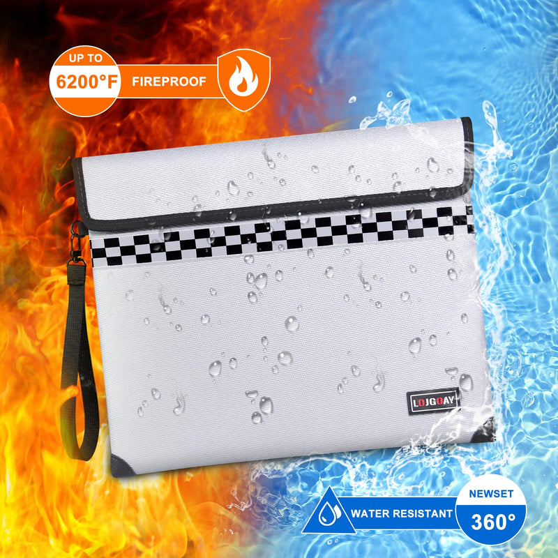 Upgraded Fireproof Document Bag - with 6200°F Heat Insulated, Fireproof Money Bag for Cashwith Fireproof Zipper, 9 Layers of Functional Materials, Water Fire Proof Bag Fireproof Bag (Silver, 13"x11") Silver 13"x11"