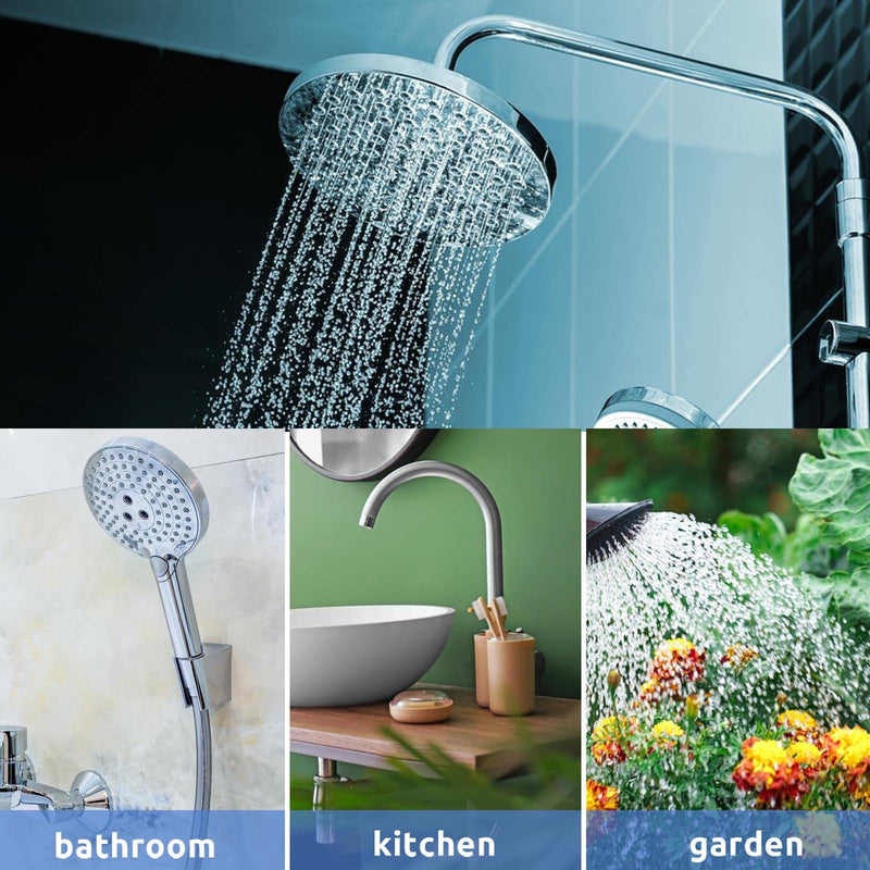 7 Water Restrictor for Shower Head, Shower Flow Pressre Reducer Limiter Set Water Flow Saver Adapter Shower Head Flow Restrictor for Fixed and Handheld Shower Head1.2/1.5/1.8/2/ 2.2/2.5 GPM