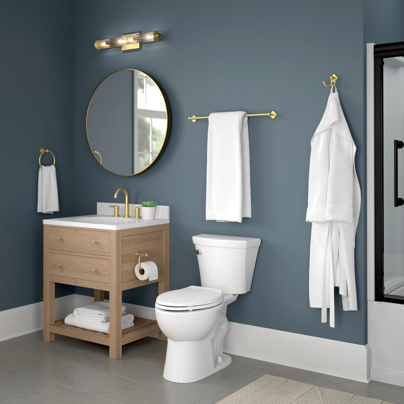 Franklin Brass Gainesville (1-Pack) 18'' Towel Rack w/ 6" Extender for Bathroom Satin Gold Towel Bar for Bathroom Wall Mounted Towel Holder Rod GNV26-SG