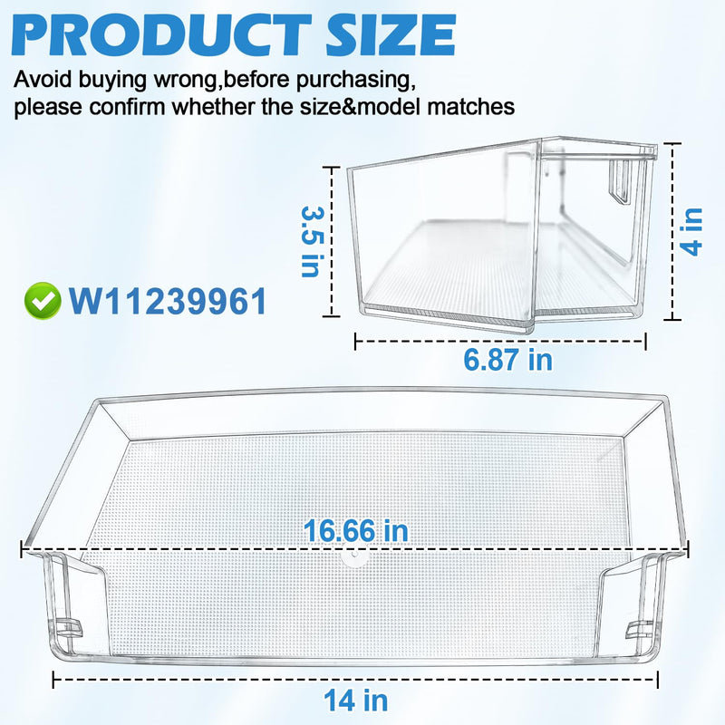 [UPGRADED] W11239961 Refrigerator Door Shelf Replacement Compatible with Whirlpool Refrigerator Door Shelf Replace W10900538,AP6333410,WRS325SDHZ01 WRS321SDHZ01 WRS315 WRS325 Refrigerator Shelves Part W11239961 Door Shelf