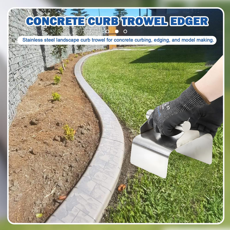 Concrete Curb Trowel Edger, Concrete Curb Machine, Landscape Curb Trowel with Putty Knife(Wave) Wave