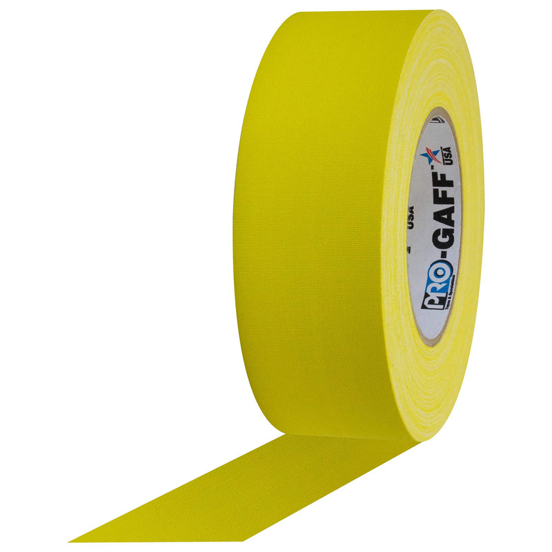 ProTapes Pro Gaff Premium Matte Cloth Gaffer's Tape With Rubber Adhesive, 11 mils Thick, 55 yds Length, 2" Width, Yellow (Pack of 1)