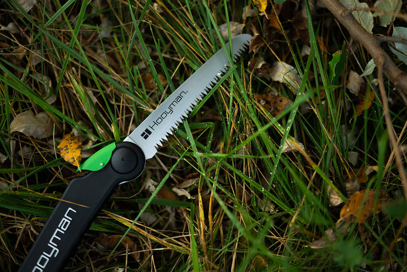Hooyman Extendable Tree Saw with Compact Design, Detachable Handsaw and Telescoping Pole, No-Slip H-Grip, Impulse Hardened Teeth, and Wrist Lanyard for Tree Trimming, Hunting, Camping, and Outdoors 10ft Extendable Saw