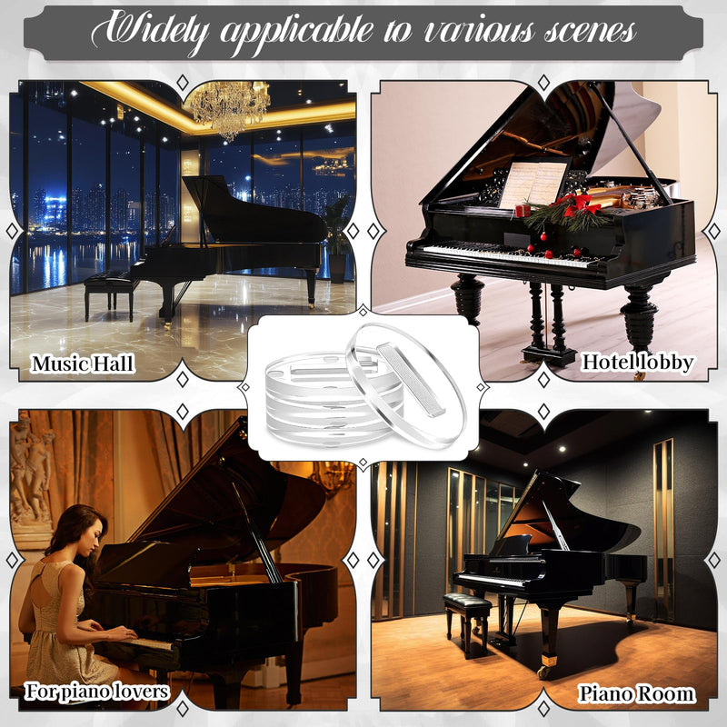 4 Pcs Clear Piano Caster Cups for Grand Pianos and Baby Grand Pianos, Piano Leg Floor Protection Pad Compatible with Hardwood Floor and Carpet (4) 4 4"
