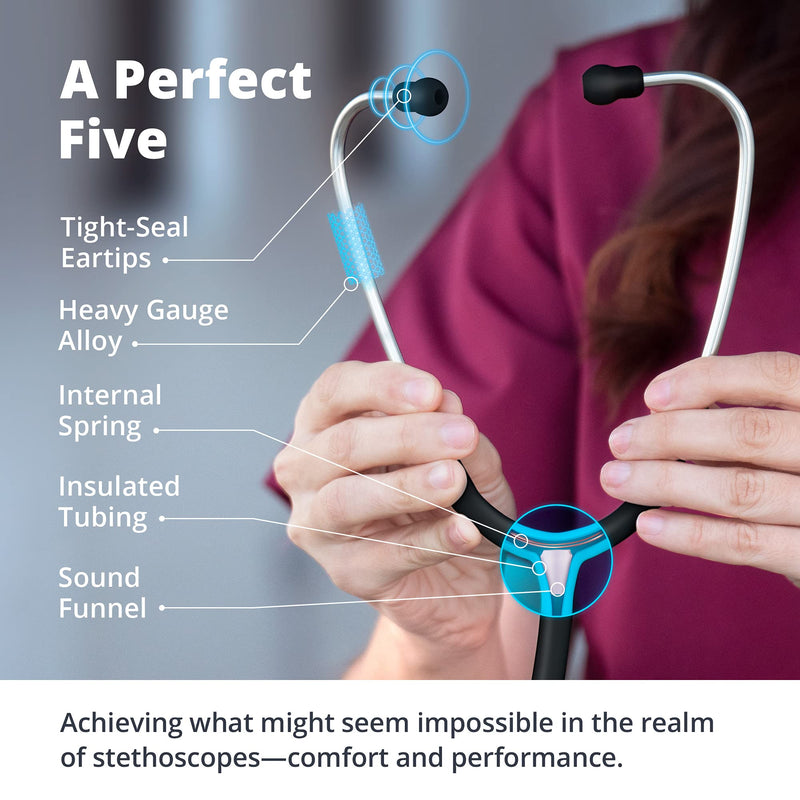 Greater Goods Dual-Head Stethoscope – Clinical Grade, Lightweight, High-Precision Sound, Ideal for Doctors, Nurses, Students, and Medical Professionals, FSA and HSA Eligible (Black) Black