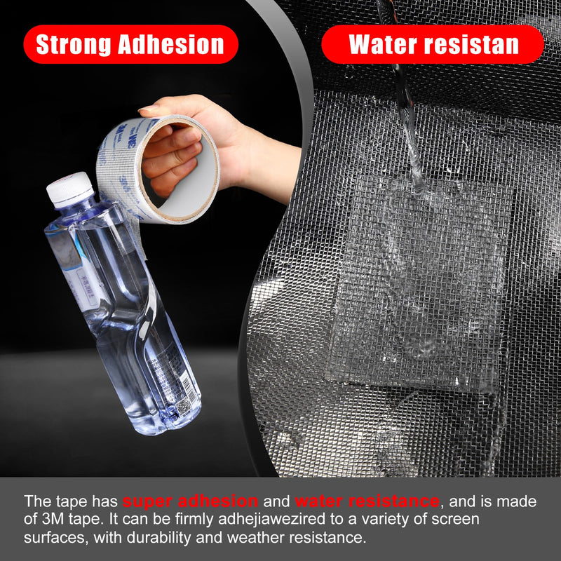 Super Strong Adhesion Screen Repair Tape Replacement Kit, Made of 3M, Screen Tape Mesh Repair for Window Screen and Screen Door Tears Holes, Grey 1.97In X 6.57Ft