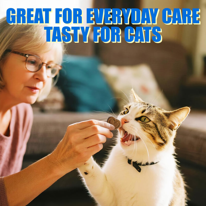 Just Try 300 Bites Hairball Control Cat Treats - Hairball Treatment & Relief for Cats - with Cat Grass, Pumpkin, & Omega-3 Fish Oil, Crunchy Chicken Flavor Crunchy Bites Hairball Support