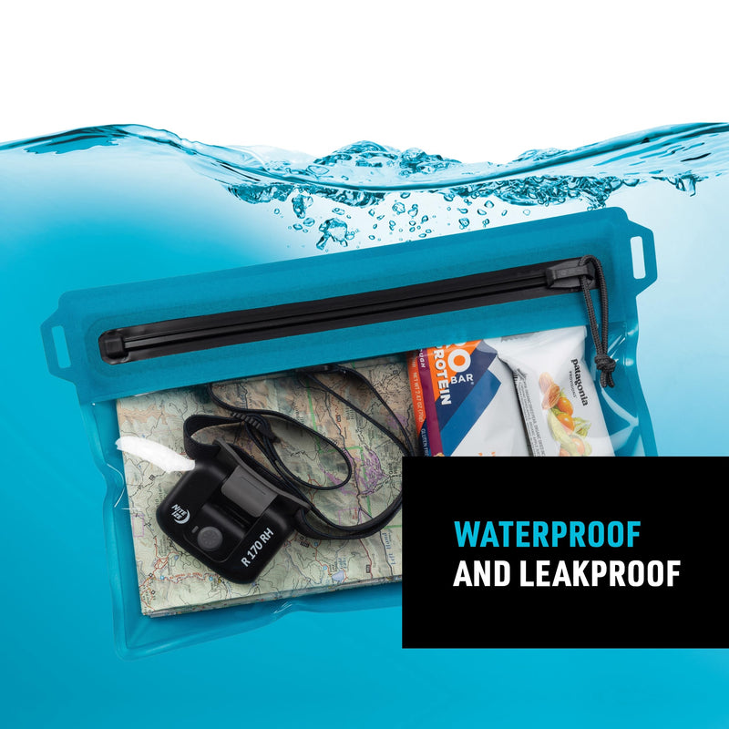 Nite Ize RunOff Waterproof Travel Pouch with TRU Zip - Dry Pouch for Phone & Travel Necessities - Touchscreen Friendly - Waterproof with Reliable Zipper - Blue, Medium