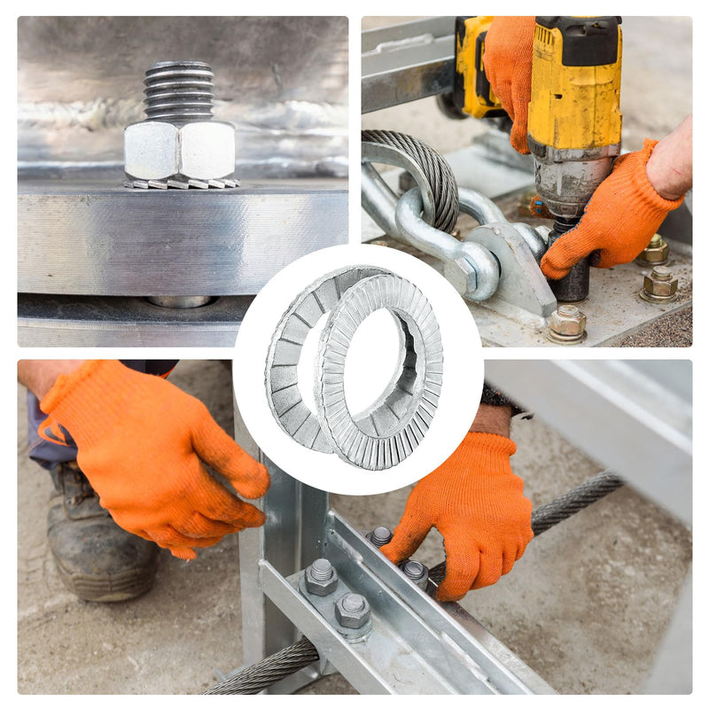 uxcell Wedge Locking Washers for #10 Bolts, 20pcs 304 Stainless Steel Washers Vibration Resistant Safety Washers 20