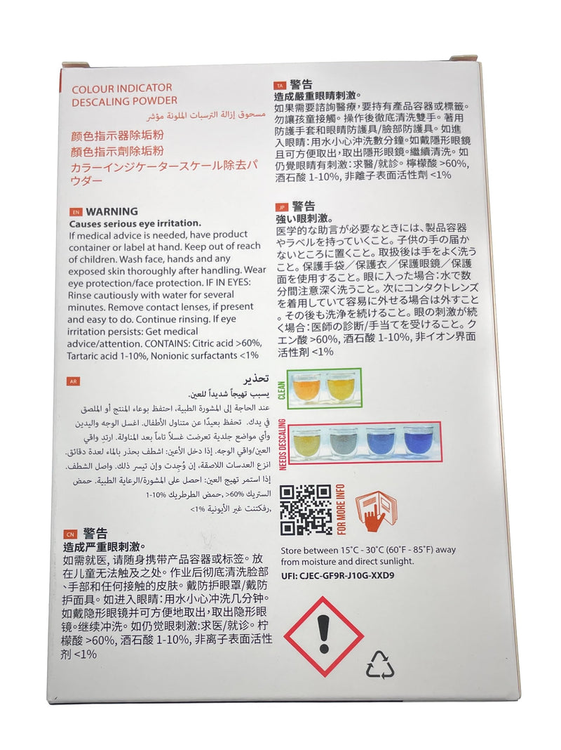 Cafetto Spectra Espresso Machine Descaler, Color Indicator Descaling Cleaning Powder Designed for Espresso Machine Water Tanks, Boilers and Coffee Brewers (Pack of 6)