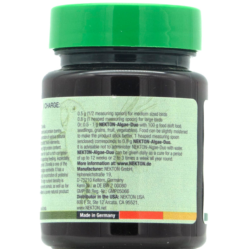 Nekton Algae-Duo Spirulina and Chlorella for Birds 25g / 0.88oz - PawsPlanet Australia