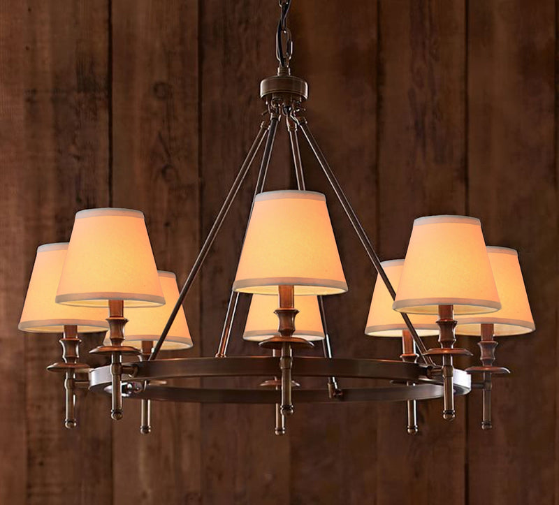 Small Lamp Shade Set of 6 Chandelier Shades 3" X 6" X 5" White Linen Lampshade Clip-On Bulb