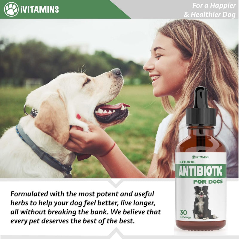 Natural Antibiotics for Dogs | 60ML Dog Antibiotic Support Dog Itchy Skin Relief | Dog Allergy Relief | Dog Immune Support | Dog Antibiotics for Skin Infection, UTI, Yeast Infection | 2 fl oz, Bacon - PawsPlanet Australia
