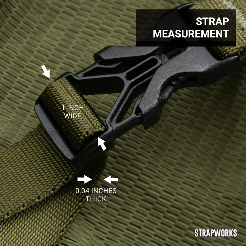 Strapworks Military Spec Flat Nylon Webbing – MilSpec 17337 Strap For Slings, Backpack Straps, Tactical Projects, 1 Inch x 10 Yards, 6 Colors Desert Tan