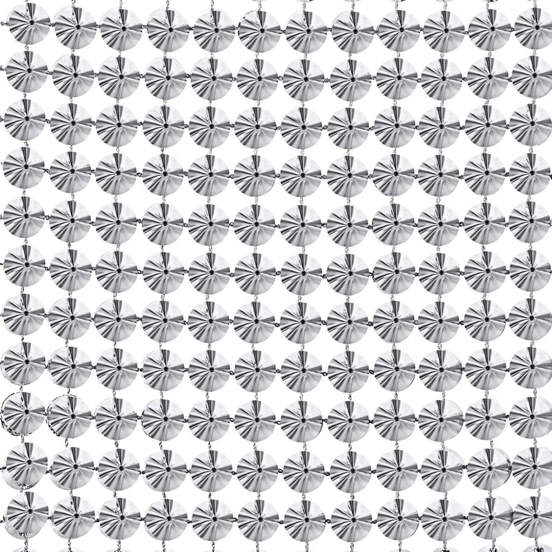 Sew 2 Yard Stitch on Spike Stud Cone Flatback Rivets Pyramid Studs Spikes DIY Punk Trim Bead for Clothing Craft Decoration (Silver) Silver