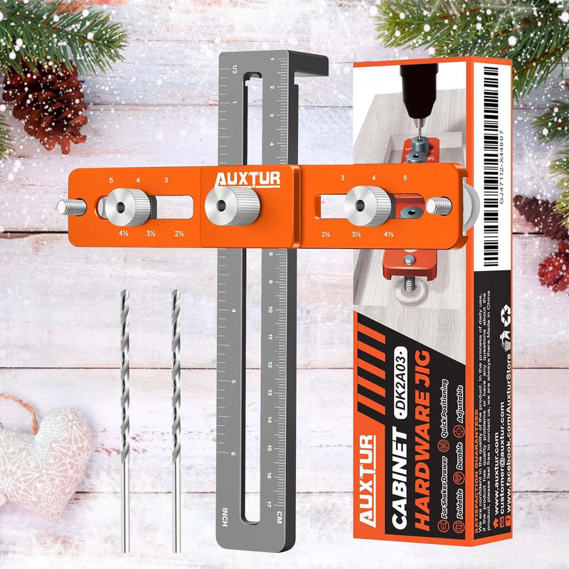 Cabinet Hardware Jig, Adjustable Cabinet Handle Template Tool with Alignment Hole, Punch Locator Drill Guide for Knobs,Handles and Pulls, Cabinet Template Tool for Drawer Cabinet Installation