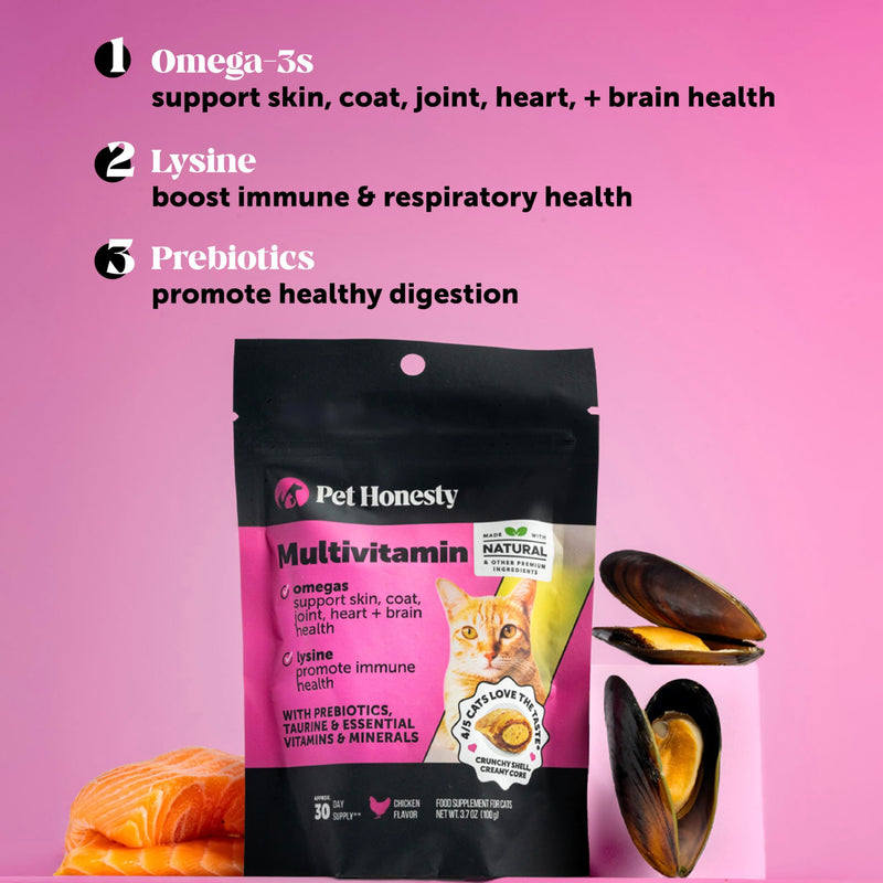 Cat Hairball & Multivitamin Support Virtual Bundle – Hairball Chews 90 Day + Multivitamin Chews 30 Day Supply