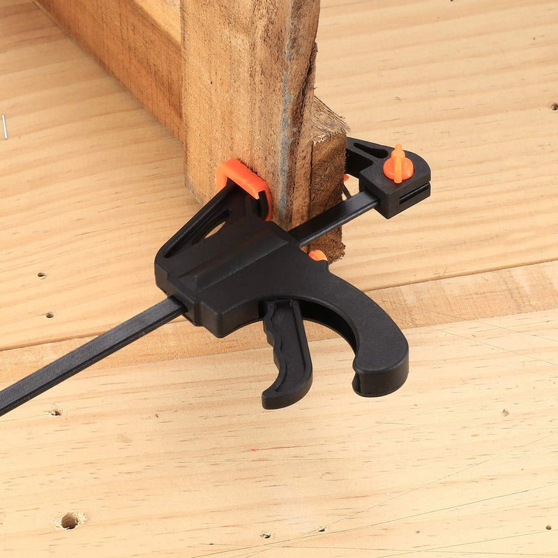 4 Inch Bar Clamps for Woodworking, 5 Pcs Trigger Quick Grip Clamps, One Handed Ratchet Wood Working Clamps, Mini Small Bar Woodworking Clamps for Wood Gluing Crafts 4Inch