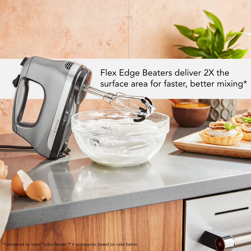 KitchenAid KHMFEB2 Flex Edge Beater Accessory for Hand Mixer, One Size, Stainless Steel - NewNest Australia