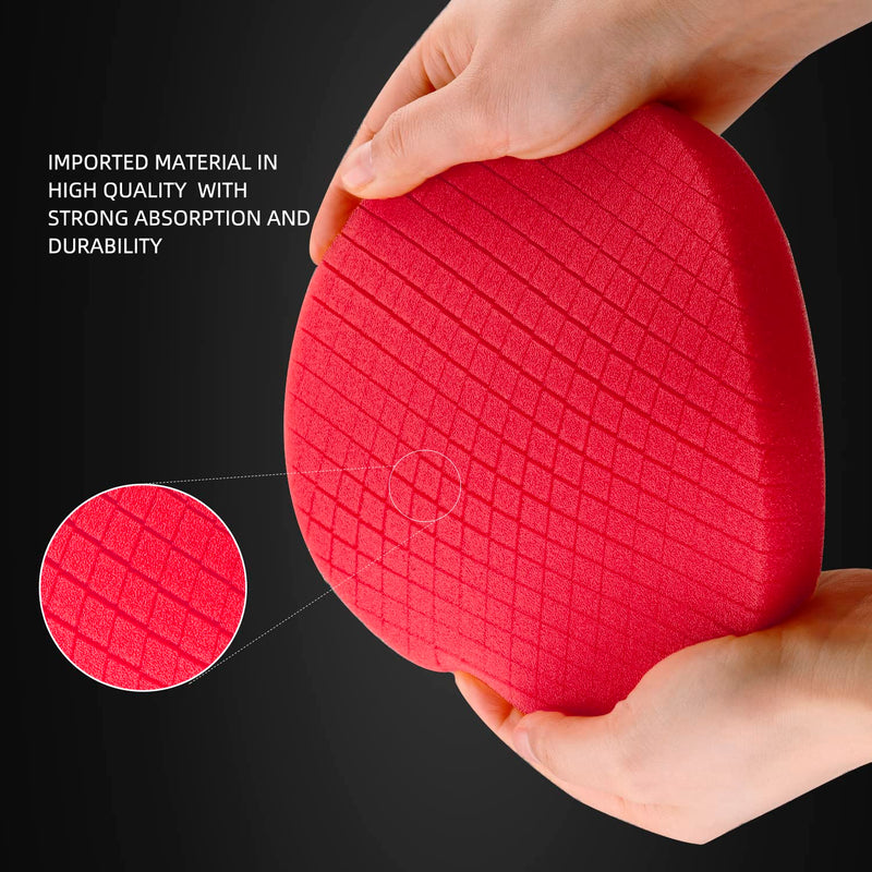 Red T10 Ultra-Fine Finishing Pad, 3Pcs 5.5 Inch Buffing Polishing Pads for 125mm Backing Plate Compound Buffing Sponge for Car Buffer Polisher Compounding, Polishing and Waxing-FPTSS5R-3 5.5inch 3Pcs Red T20 Buff and Wax