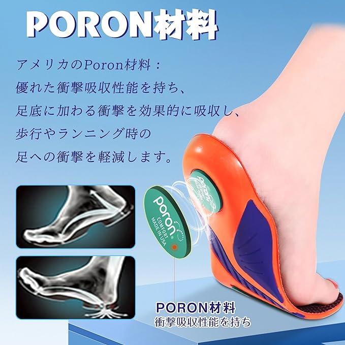 Kozzim Sports Insole, Shock Absorption, Standing Work, Insole, Upgraded Version, Arch Support Insole, Comfort, Antibacterial, Deodorizing, Daily Life (10.4 - 10.6 inches (26.5 - 27 cm) - NewNest Australia