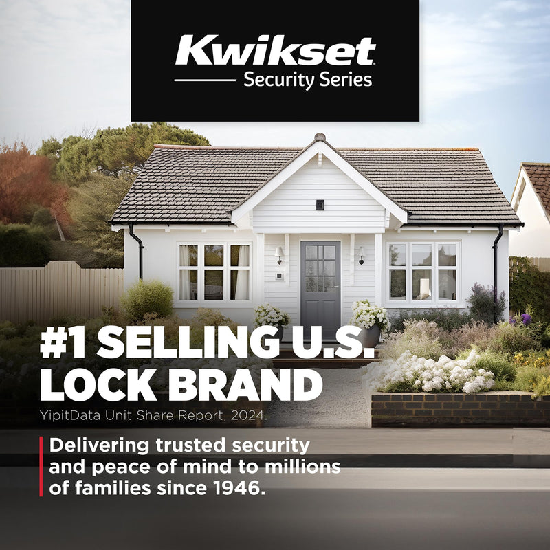 Kwikset Tylo Entry Door Knob with Lock and Key, Secure Keyed Handle Exterior, Front Entrance and Bedroom, Satin Nickel, Pick Resistant SmartKey Rekey Security and Microban 1 Pack Keyed Entry with Smartkey