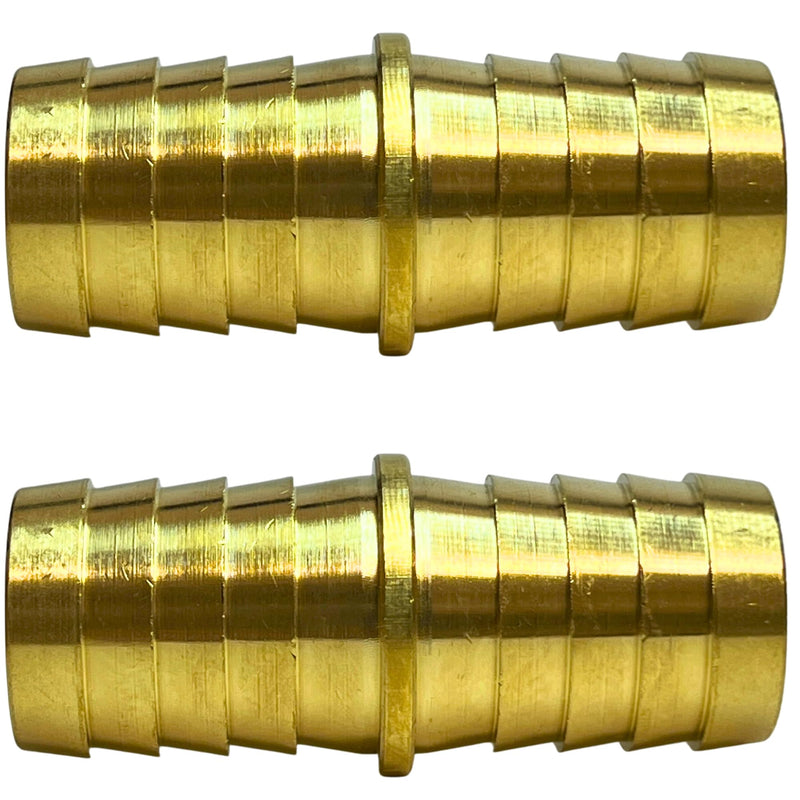 2PCS Brass Hose Barb Fitting Metals Splicer Mender 3/4" Barb Hose Union Euqal Barbed Coupler Round Union Adapter by CX WONDERLAND
