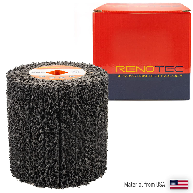 Black Cleaner Flap Wheels, Strip Drum, 110x100mm, 4 inch, for Pickling, Removing Rust, Paints, enamels, oxidations. for Burnishing Polishing Machine (40 GRIT) Strip Drum #40