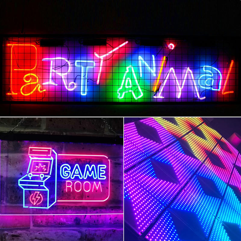 2pcs Ws2812b LED Matrix Panel 8x32, 256 Pixels Programmable Flexible Led Panel, RGB 5050SMD Individually Addressable Digital Led Display Screen for Arduino Raspberry Image Video Text Display