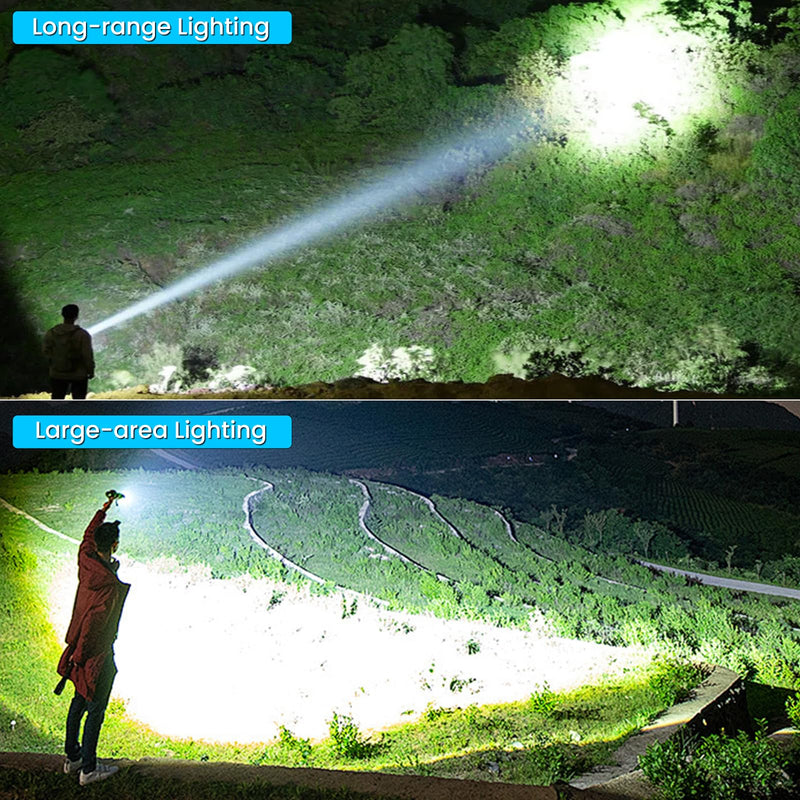 Rechargeable LED Flashlights High Lumen,99,000 Lumens Super Bright Flashlight,Powerful Flash Light 7 Modes with COB Work Light Waterproof for Home Outdoor Camping Hiking