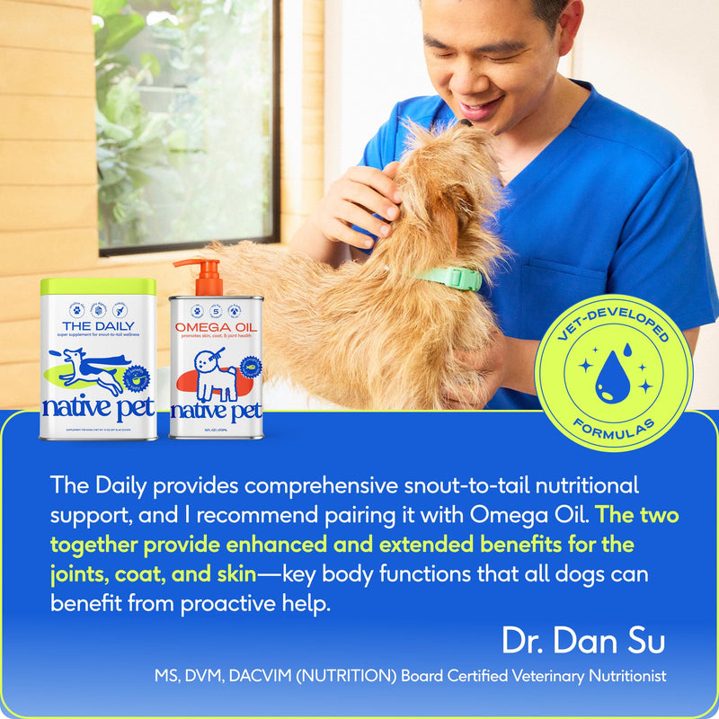 Native Pet Daily Wellness Bundle & Dog Anxiety Relief – 11-in-1 Vitamins and Supplements, Omega 3 Fish Oil for Dogs & Calming Supplement for Gut, Skin, Coat, Joint & Immune Support