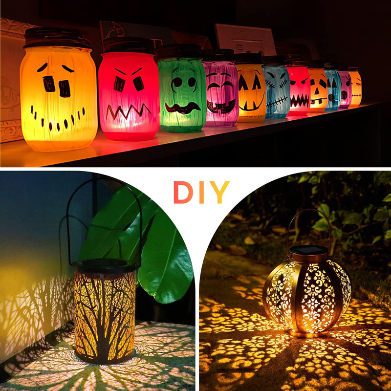 ELUTENG Solar Light Replacement Top 4 Pack (Top Size 3.15 inch, Bottom Size 2.76 inch) LED Solar Lantern Light Lids Outdoor Waterproof Replacement Solar Light Tops Warm White LED 3.15inch - NewNest Australia