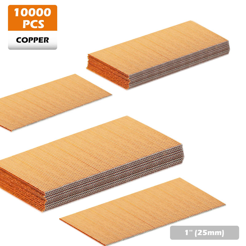 23 Gauge Micro Pin Nails 10,000 PCS/Box, 1-inch (25mm) Headless Pins Fits Pneumatic Pin Nailer and Air Power Pinner for Furniture (P625) P625