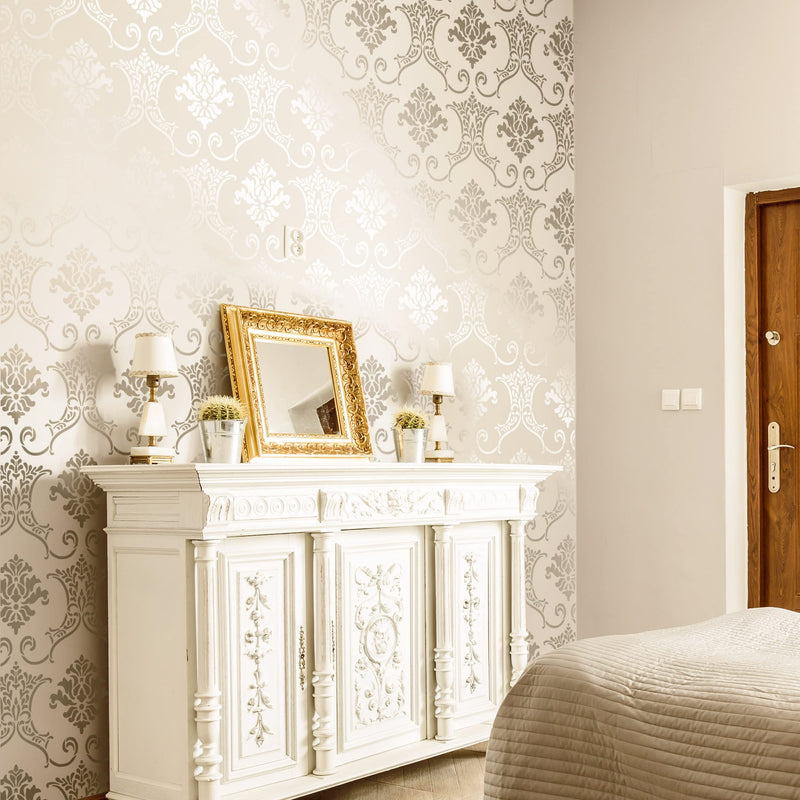 STENCILIT® Baroque Wall Stencil for Painting - 2 Pack 16.5 x 21.5 in Stencil | Victorian Wall Stencils for Painting Large Pattern | Damask Large Wall Stencils
