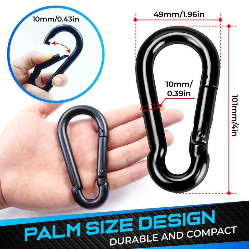 2Pcs 4In Spring Snap Hooks 700LBS Capacity, Carabiner Clip, Heavy Duty Rope Connector, Quick Link Carabiners Spring Snap Hooks for Indoor & Outdoor Activity, Camping, Climbing, Fishing, Hiking 2Pcs 4In