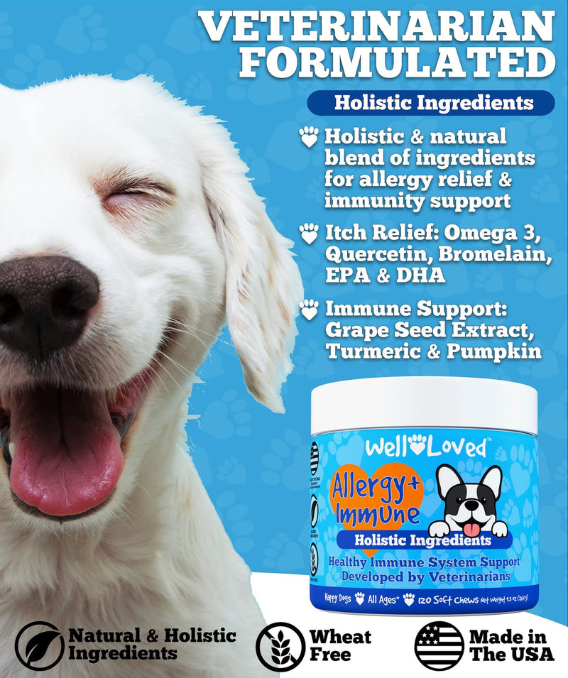 Well Loved Probiotics for Dogs & Well Loved Dog Allergy Chews Bundle, Vet Developed, Made in USA