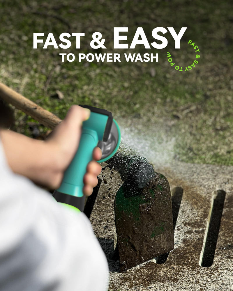 RAINPOINT Spray Nozzles for Garden Hose - 10 Spray Patterns Garden Hose Nozzle with Adjustable Flow Control for Watering Plants, Washing Cars,Washing Pets, Thumb Control (Celeste) Celeste 1