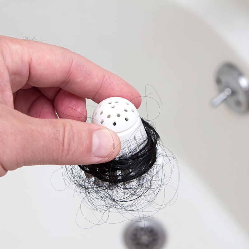 TubShroom Toss 21pk Disposable Bath Tub Drain Strainers - Hair Catcher Snare for Shower Bathtub to Prevent Clogged Drains, Traps Human and Pet Hair, One Year Supply (White) White