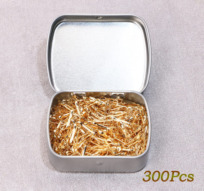 Mini Skater 0.51" Mini Metal Spring Hooks, Tiny Stainless Steel Lanyards Snap Clip Hooks, Keyring Accessory for Purse,Curtains,Jewelry Ring Craft and ID Card Key Chain Clip Parts(Light Gold, 300Pcs)