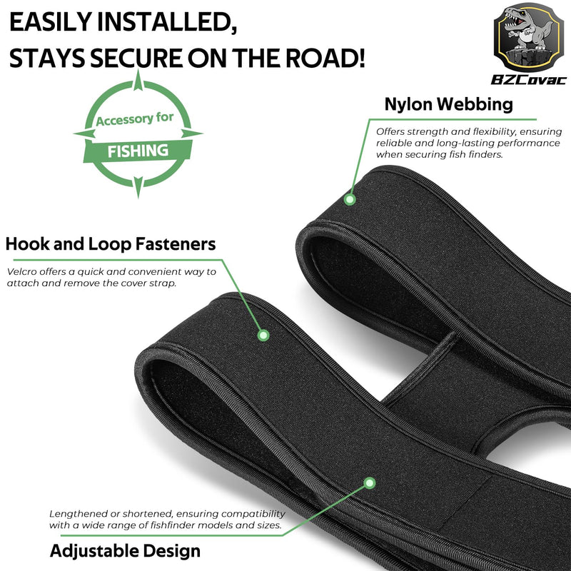 2-Pack, Secure Fish Finder Cover Straps for All Brand Fishing Graphs, Sonar Cover Straps