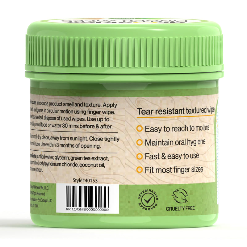 Dr. Oakley Yukon Vet Pet Teeth Cleaning Wipes for Dogs & Cats Bad Breath & Plaque Removal (Mint Flavor) Mint Flavor