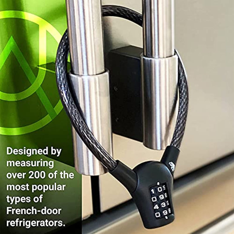 Urban August French Door Refrigerator Lock, Black, Combination Lock, Passcode Unlock Two pack