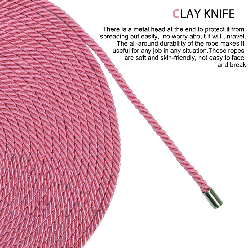 Soft Silk Rope, 8MM Twisted Trim Nylon Cord, Braided Twist Silk Ropes for Decorative Satin Shiny Cord Ropes (Pink & Silver, 32ft) Pink & Silver