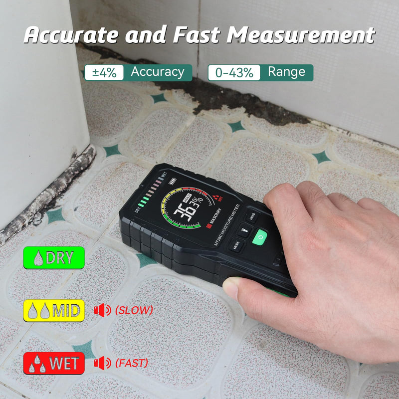 RDINSCOS Moisture Meter detects Moisture from leaks, Flooding, or high Humidity in basements, bathrooms, Kitchens and Drywall Color-MT28C