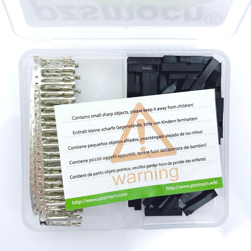 100 Sets / 200 Pieces for Dupont 2.54 mm Pitch 1-Pin Adapter Connector Female Housing Black Socket Terminal Compatible with Wires Cable 30-26 AWG Accessories, Header Crimp Pins Kit 1-Pin Female Black-Single Row