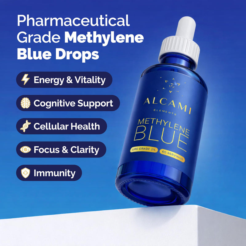 Methylene Blue 99.9% Pure Pharmaceutical Quality - Supports Energy, Focus & Cognitive Function - Third Party Tested, Formaldehyde & Metal-Free - 1% USP Grade Drops - 60 Servings