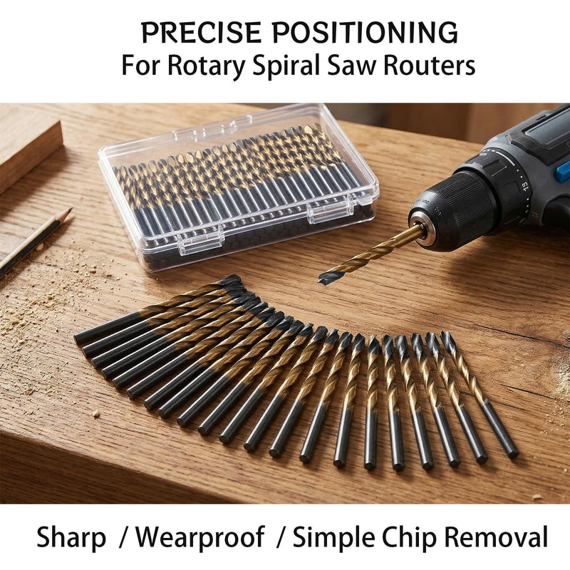 52 Pcs Drywall Router Bits M2 Drywall Cutout Tool 5/32" High Speed Guidepoint Cutting Bits for Power Tools and Spiral Saw