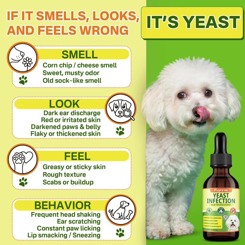 Puyrzoe Multi-Pet Gut & Yeast Balance Bundle – Cat Probiotic Chews with 3 Probiotics & FOS + Dog Yeast Support Oral Drops, Digestive & Immune Support for Cats & Dogs