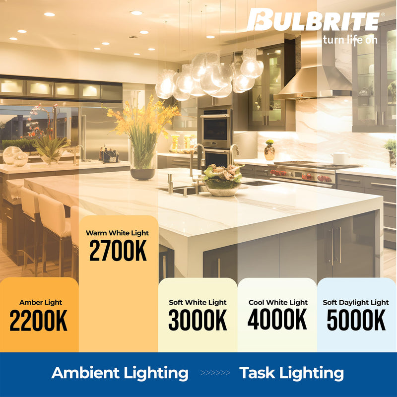 Bulbrite 776945-5W LED Filament, 11" T9 Long, 2700K Fully Compatible Dimming, E26 Base, 500 Lumens, CRI 90, Warm White Light, Decorative (4 Pack) 4