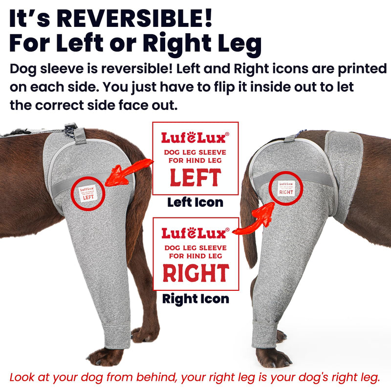 Dog Leg Sleeve for Stop Licking & Post-Surgery Recovery | Protects Injured Rear Legs from Excessive Licking & Scratching | Cone Alternative with Breathable Fabric | Easy to Use (Grey, X-Small) Grey